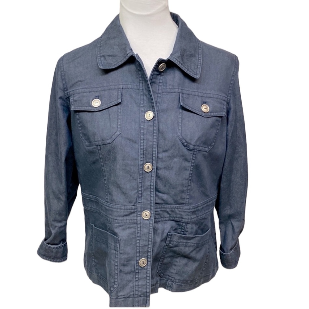 Sag Harbor Denim Style Blue Cotton Blend Jacket